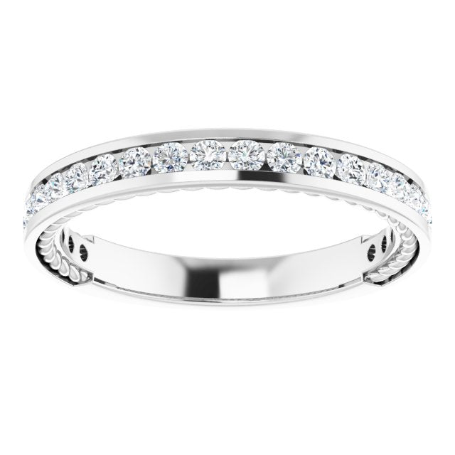 0.50 ct. Round Cut Diamond Wedding Band Channel Set Anniversary Ring-VIRABYANI